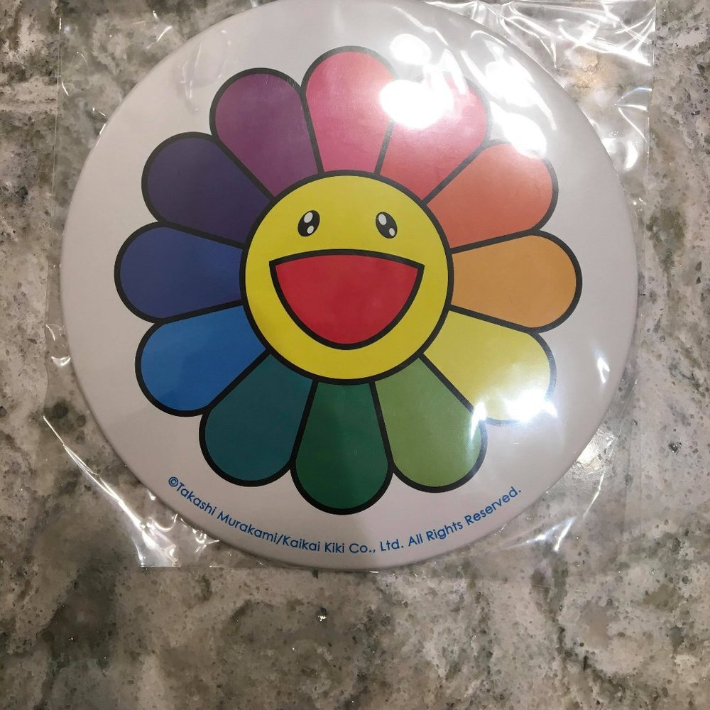 Murakami rainbow flower badge/ display
